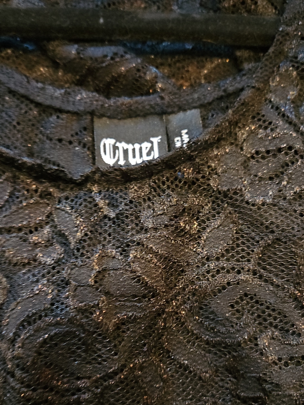 Vintage Cruel Black With Metallic Gold Tank Top Small